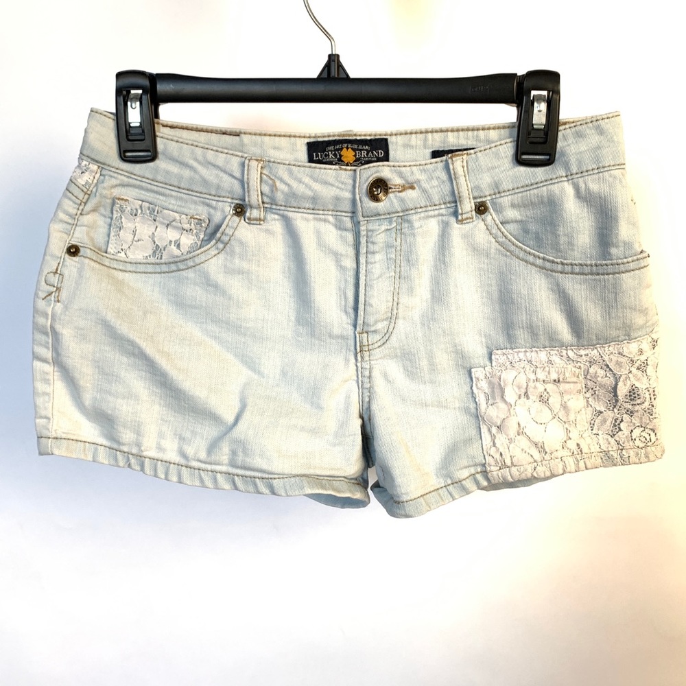 Lucky Brand 16 Girl's Riley Jean Shorts Lace